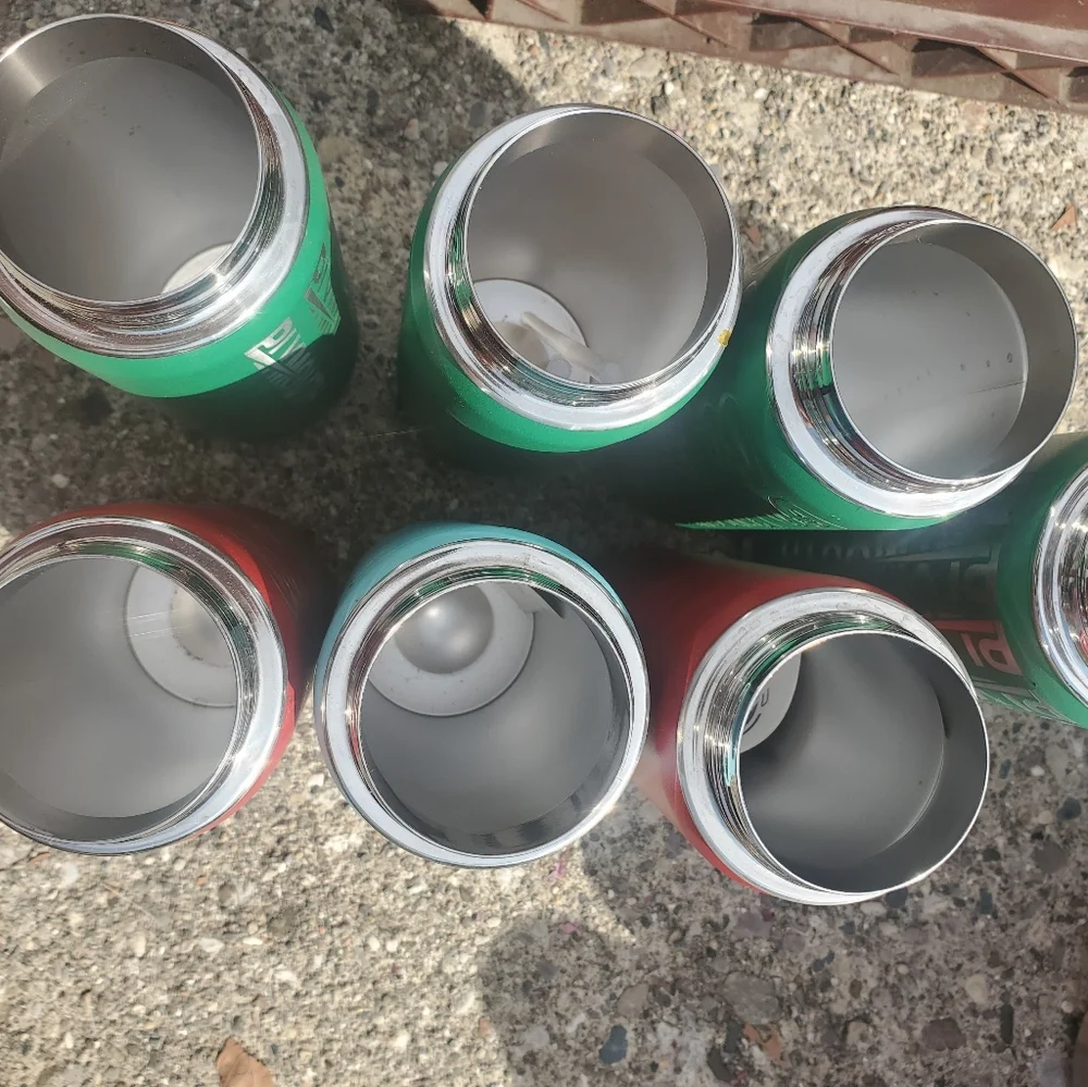 Colorful Stainless Steel Tumblers Total Of 7 New No Lids Retails At 27$ Each